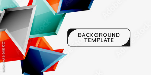 Free Download Bright colorful triangular poly 3d composition,abstract geometric background, minimal design, polygonal futuristic poster - GFXLoad
