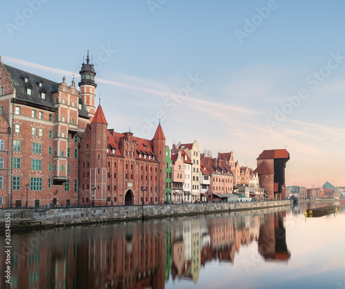 Morning at the Gdansk old town riverside