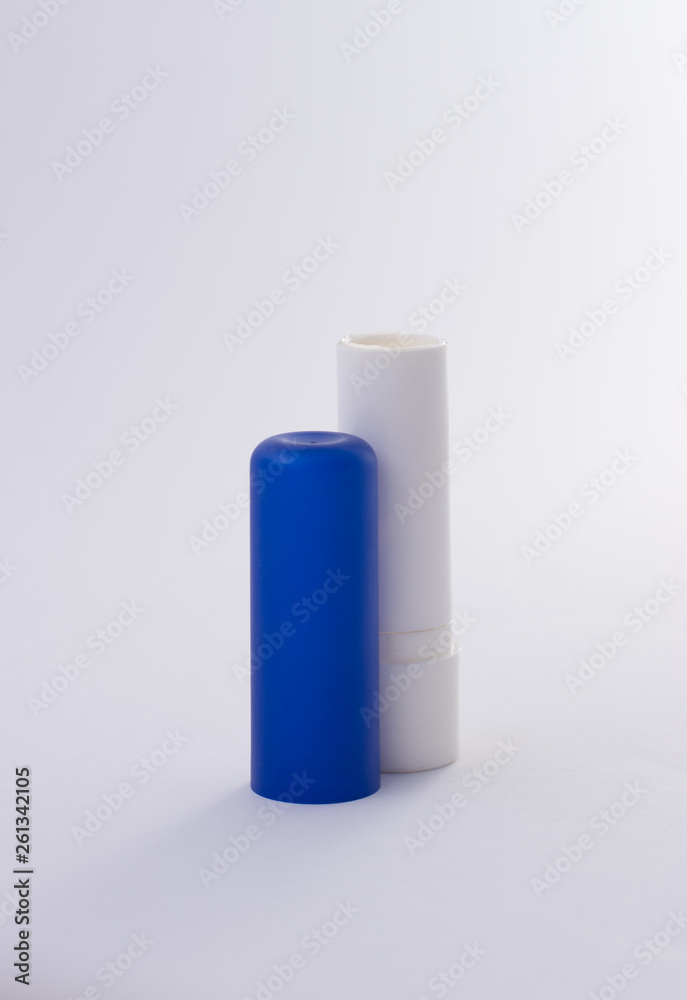 chat stick blue tube isolated on white background chat stick blue tube isolated on white background