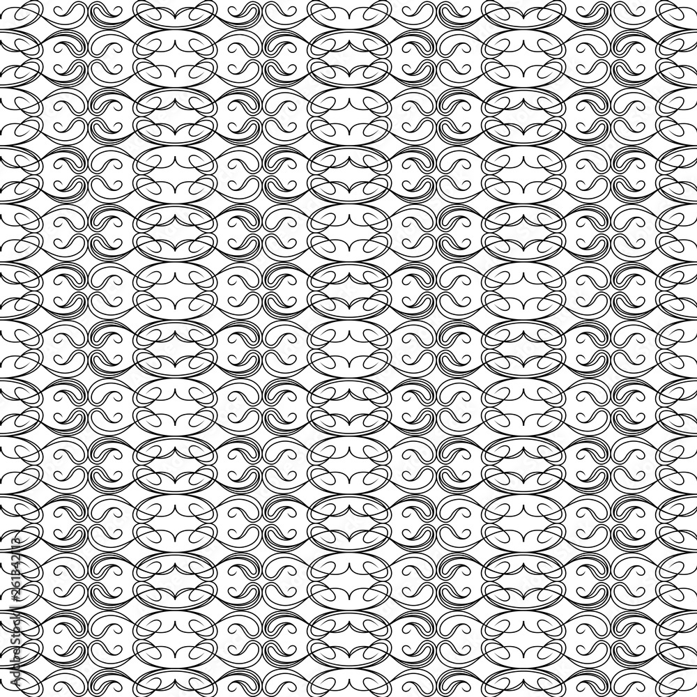 Monochrome ornate seamless pattern