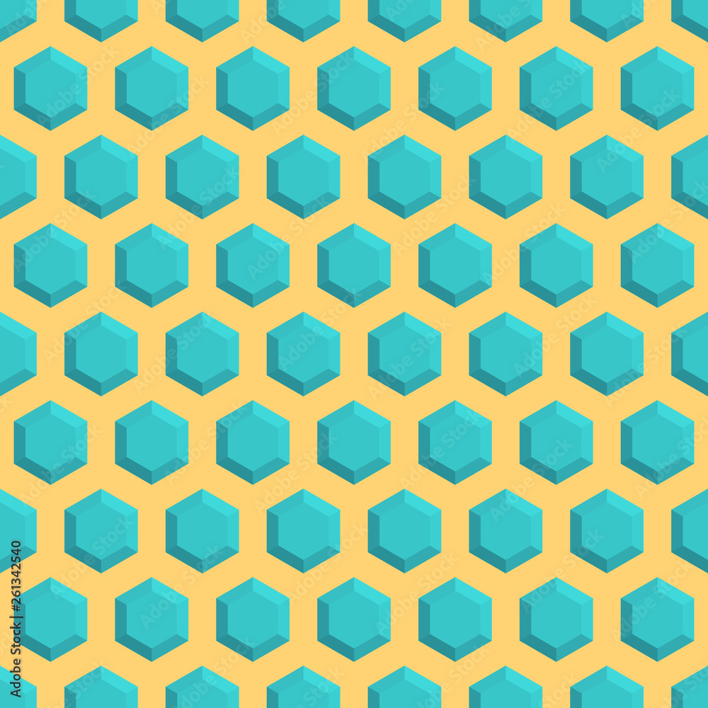 Seamless geometric pattern with 3D objects. Geometric colorful background. Seamless geometric pattern with 3D objects. Geometric colorful background.
