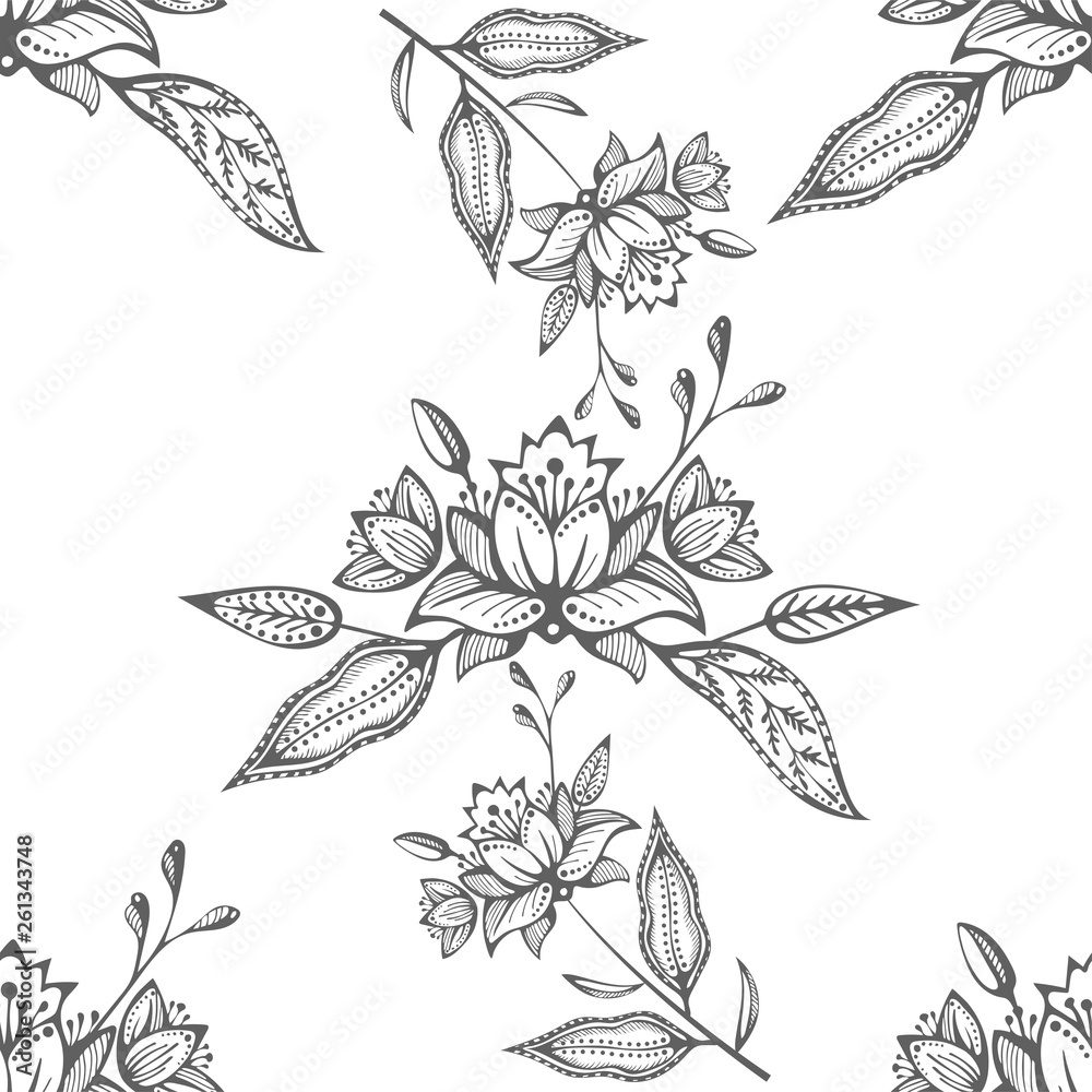 Fototapeta premium pattern83Vector ornamental decorative background. Ethnic seamless pattern ornament. Vector pattern.
