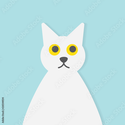 sad cat silhouette- vector illustration