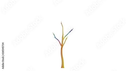 3d rendering of a rainbow tree isolated growing for life