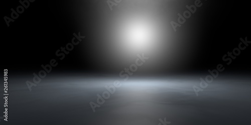 3d rendering of a dark scene with futuristic lights abstract