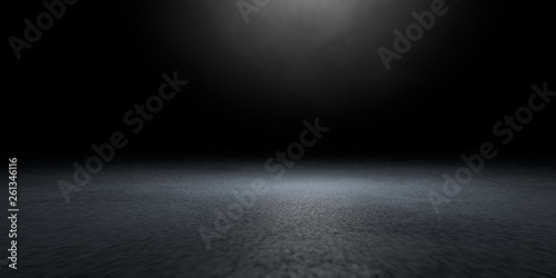 Fototapeta Naklejka Na Ścianę i Meble -  3d rendering of a dark scene with futuristic lights abstract