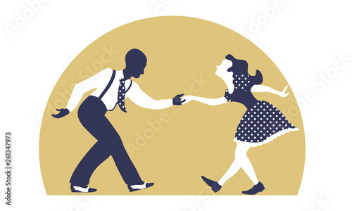 International swing dance couple.