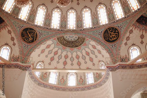 Ankara, Turkey - March 3, 2019:  View of beautiful Kocatepe Mosque, the largest mosque in Ankar photo