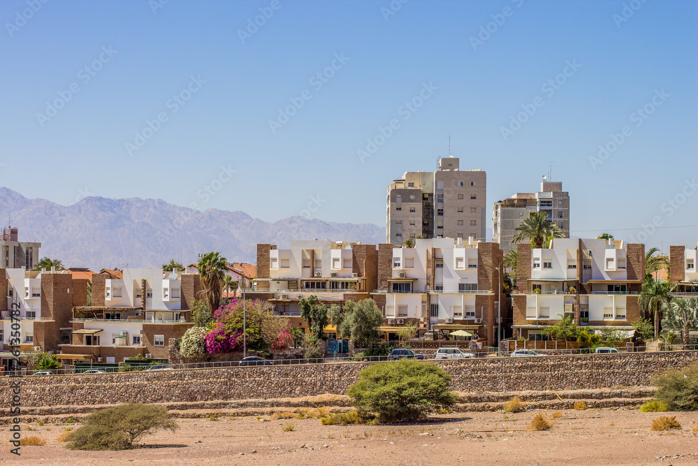 village south city district in Israel outdoor dry desert scenic place near Red sea 