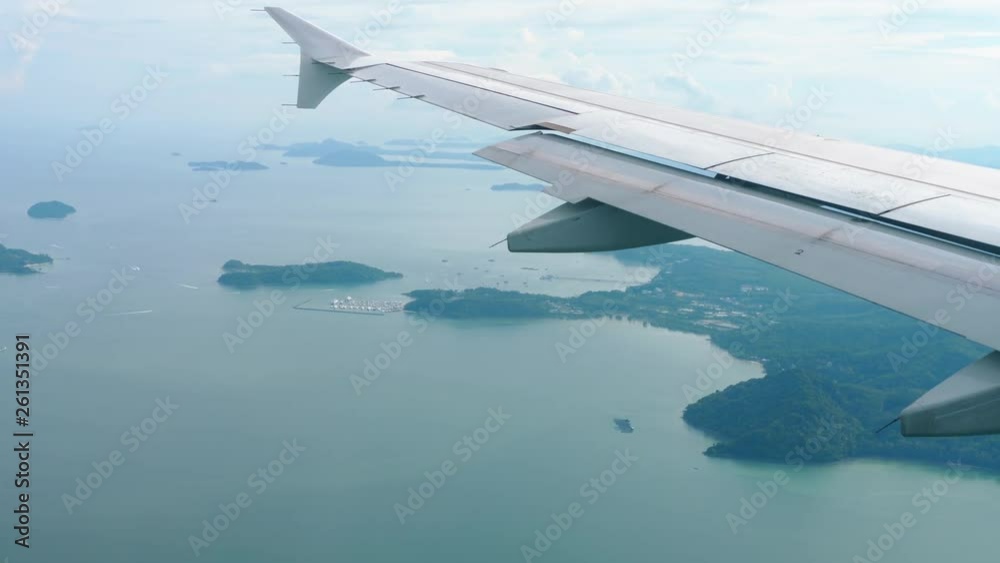 Aerial view landscape from descending airplane Aerial view landscape from descending airplane