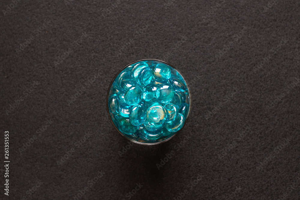 Decorative glass stones on a dark background Decorative glass stones on a dark background