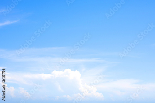 Beautiful scenic blue sky with clouds in nature.Landscape concept with copy space empty blank for text or montage design.Nature Backdrop Concept.
