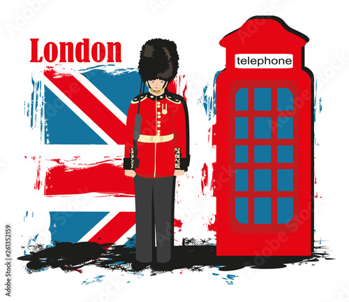 Grunge banner with London
