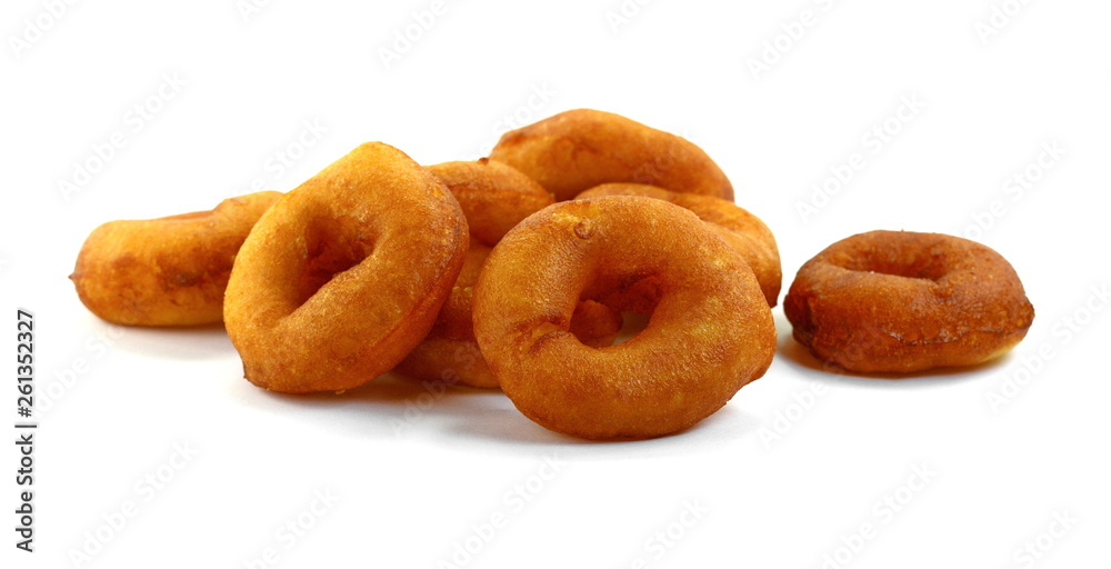 Donuts on white background