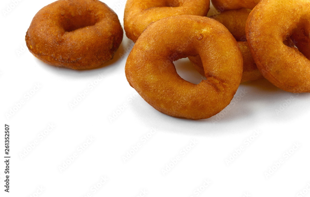 Donuts on white background