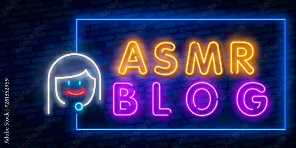 Neon Autonomous sensory meridian response, ASMR logo or icon ...