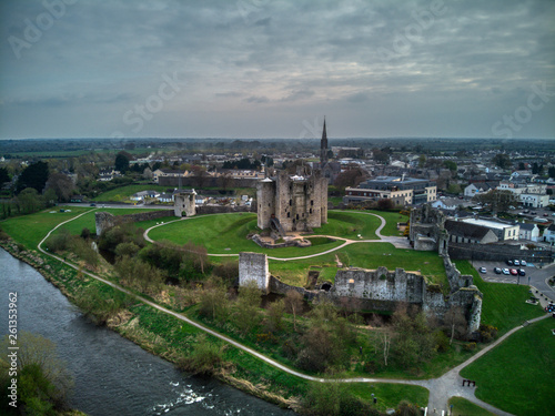 Medieval Trim Castle in County Meath, Ireland from Drone © Adam