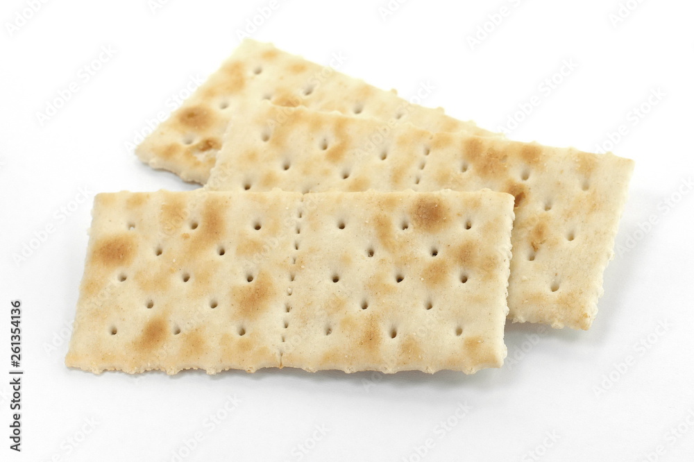 Soda Crackers isolated on white background.