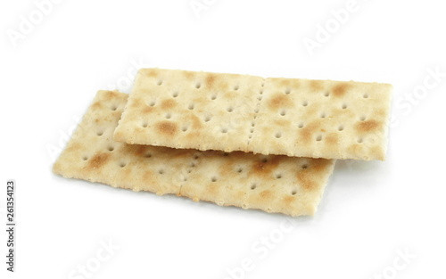 Soda Crackers isolated on white background.