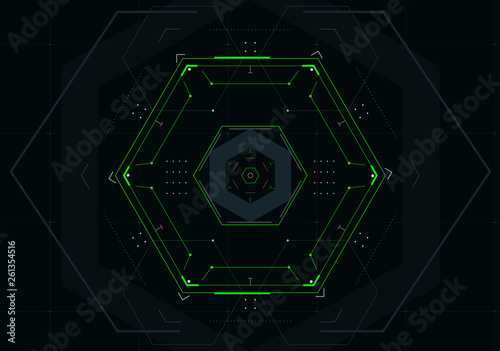 Abstract technology background with futuristic hexagon.