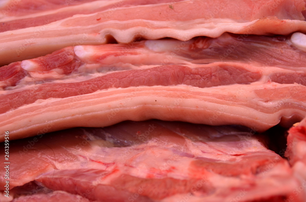 Raw meat close-up Raw meat close-up