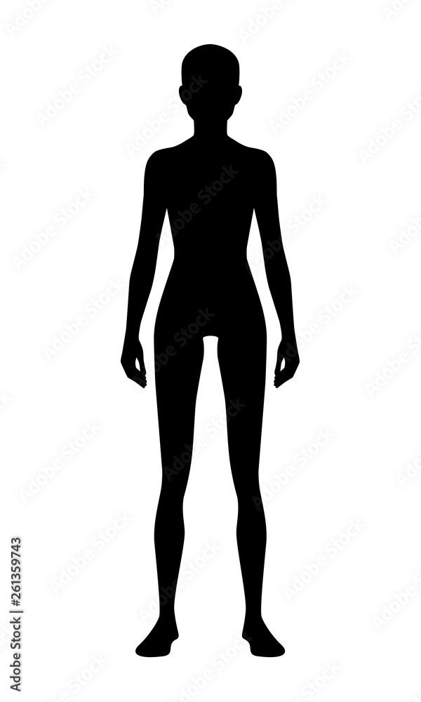 Silhouette woman figure pattern. Black ideal image