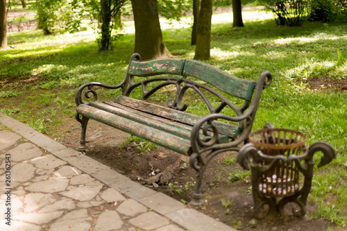 benches in the Park. spring square
