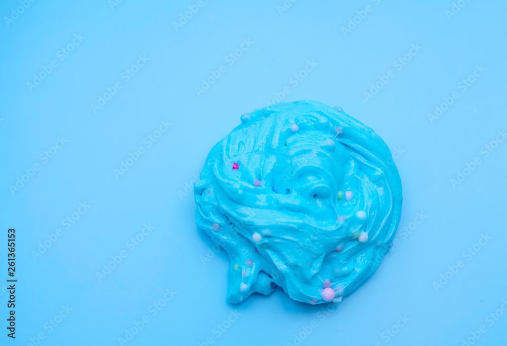 slime on blue background slime on blue background