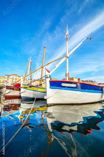 Boats and luxury yachts in por of Saint Tropez, France