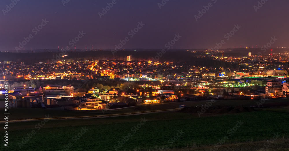 Naklejka premium Aalen City view at Night in Germany