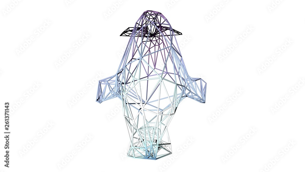 3d rendering of an artistic animal with reflection isolated on white background 3d rendering of an artistic animal with reflection isolated on white background