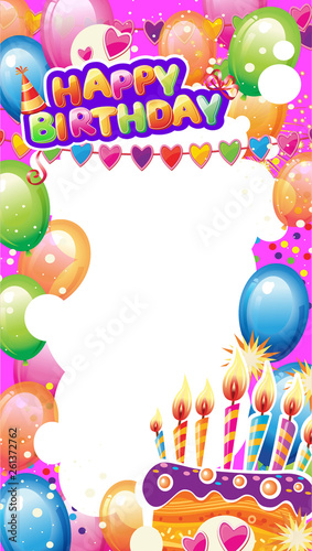 Template for Birthday card with place for text