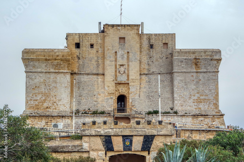 Obraz na płótnie St. Lucians Tower or It-Torri ta' San Lucjan in Marsaxlokk, Malta w salonie