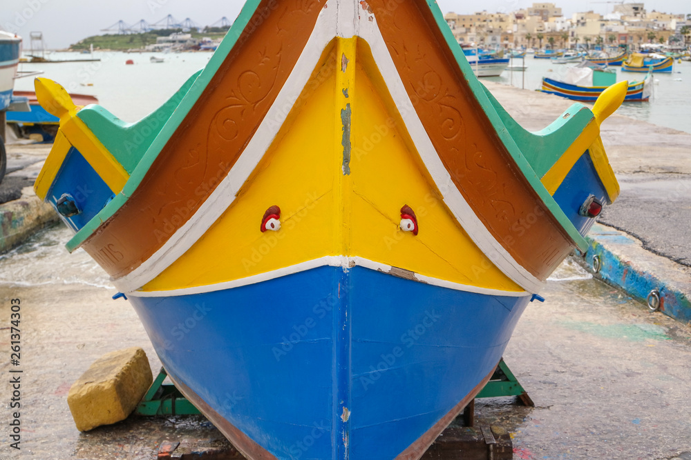 Colorful Fisherman Boats in Marsaxlokk Harbour