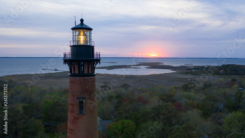 The last light fades over Whole Head Bay on the East Coast in North Carolina