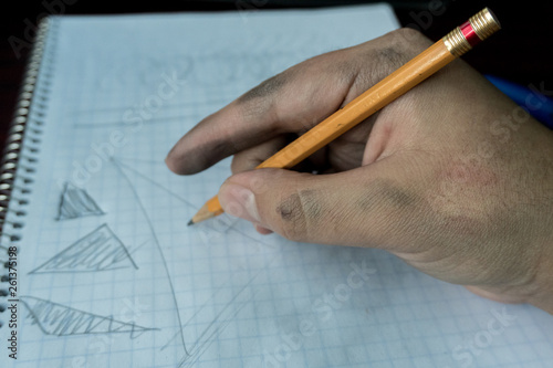 Drawing with my pencil.