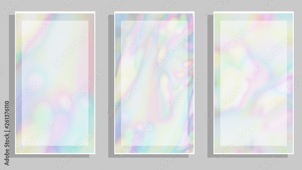 Template for social media style stories. Abstract holographic background for banner, presentation, corporate identity, flyer, poster, cover, wallpaper. Vector EPS10 not trace, include mesh gradient