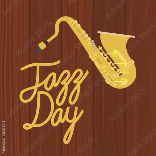 Photography jazz day poster with saxophone