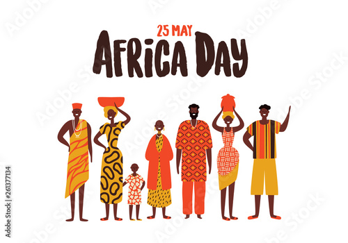 Africa Day card of diverse african people group
