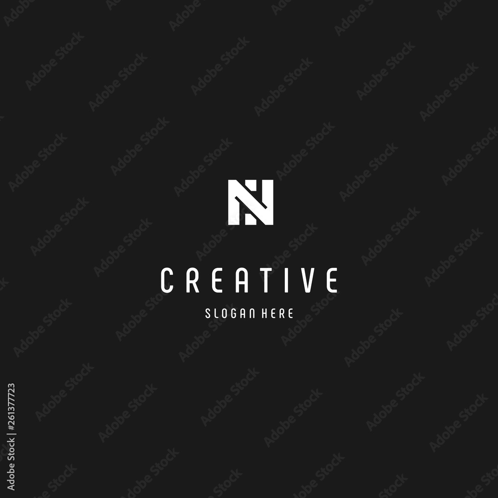 N alphabet letter logo icon, Simple Initial Letter N Logo. Usable for Business and Technology Logos. Flat Vector Logo Design Template Element.