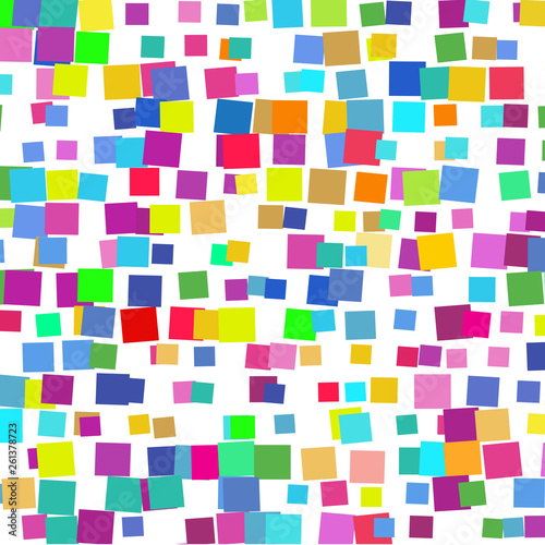 Bright colorful squares on a white background