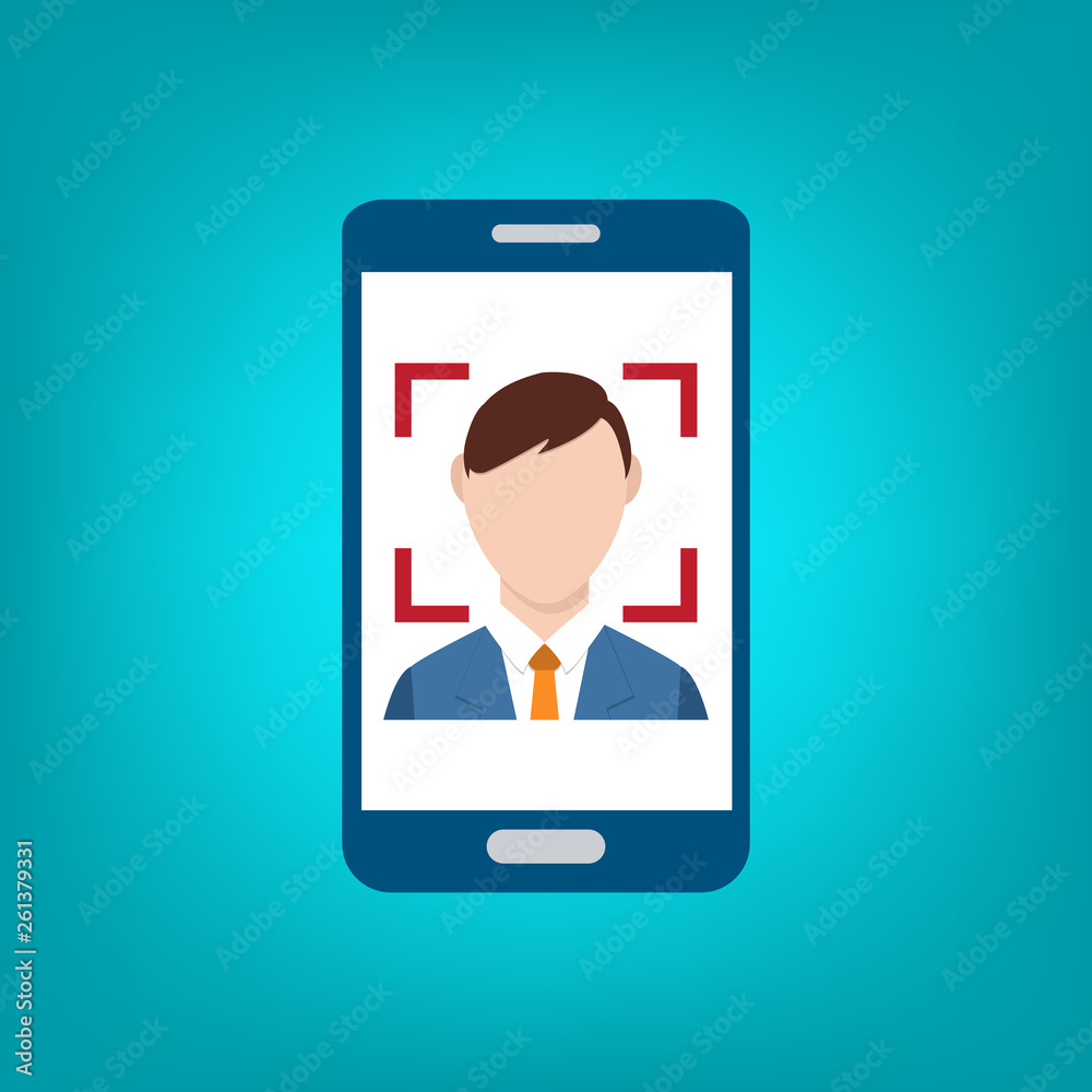 Face recognition icon . Biometric identification. Facial recognition system. Face recognition icon . Biometric identification. Facial recognition system.