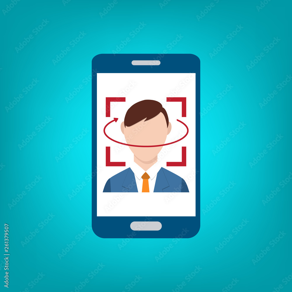 Face recognition icon . Biometric identification. Facial recognition system. Face recognition icon . Biometric identification. Facial recognition system.