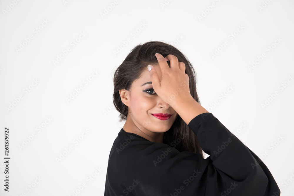 Arab woman in traditional dress on white background Arab woman in traditional dress on white background