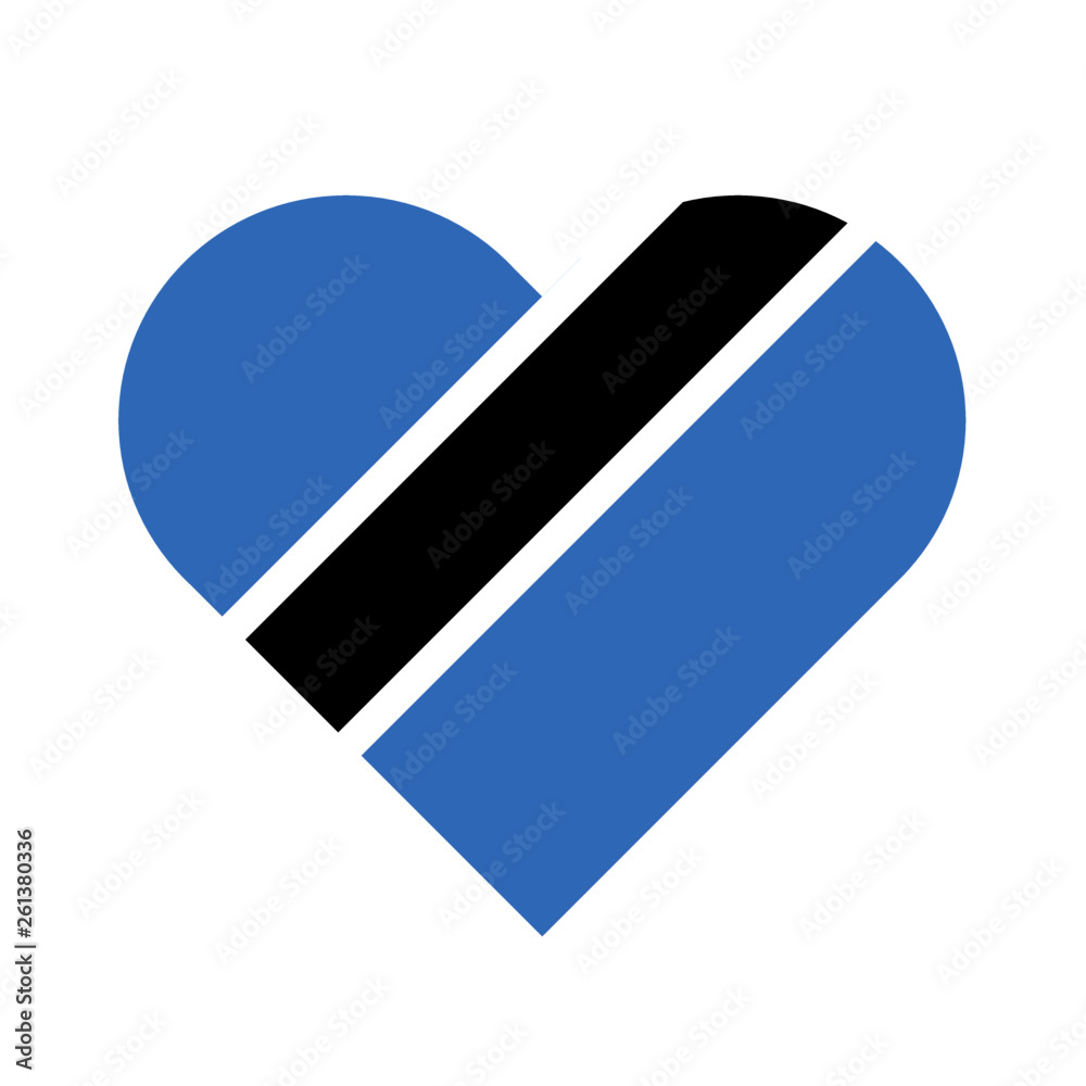 Botswana Flag Heart Love Country National World Symbol Botswana Flag Heart Love Country National World Symbol