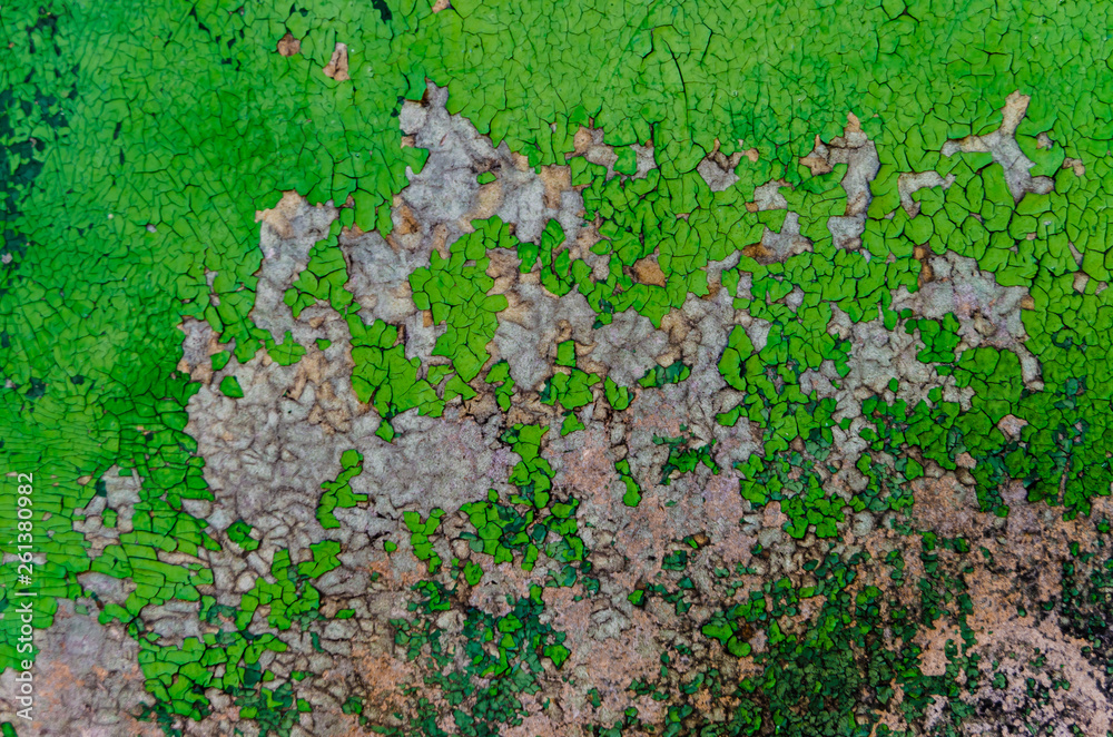 old shabby green paint on a plywood wooden wall old shabby green paint on a plywood wooden wall
