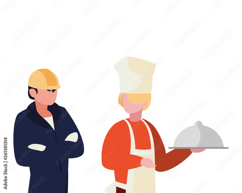 couple of professional workers characters couple of professional workers characters