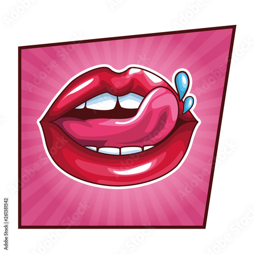 woman sexy lips pop art