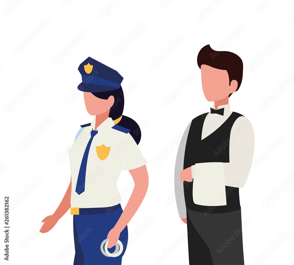 couple of professional workers characters couple of professional workers characters