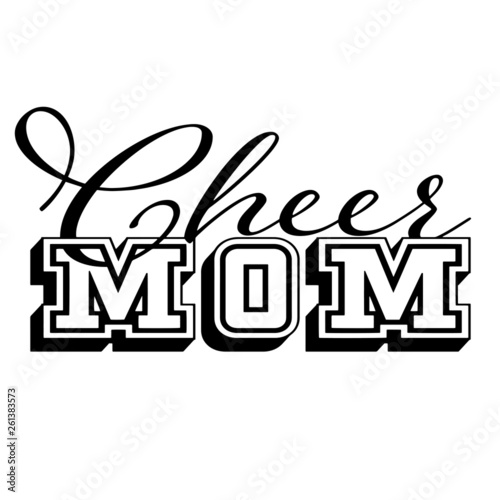 Cheer Mom Typography isolated on white background